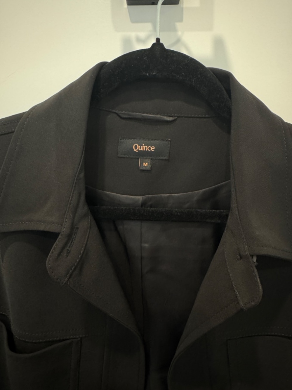 TWO Quince Stretch Crepe Cropped Jackets - Size M / Taupe and Black - Picture 10 of 10